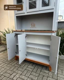 Oratória Retrô 1.20 cm com 6 Portas Personalizável em MDF Laqueado miniatura 2