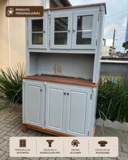 Oratória Retrô 1.20 cm com 6 Portas Personalizável em MDF Laqueado miniatura 1