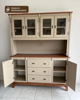 Oratória Retrô 1.60 cm com 6 Portas e 3 Gavetas Personalizável em MDF Laqueado miniatura 2