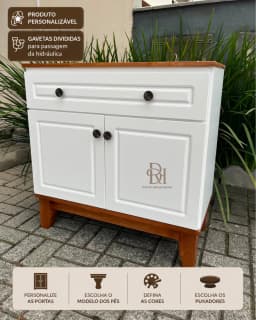 Balcão de Banheiro 80cm Personalizável MDF Laqueado | Rustic Dream House miniatura 1