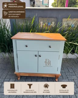 Balcão de Banheiro 80cm Personalizável MDF Laqueado | Rustic Dream House miniatura 1