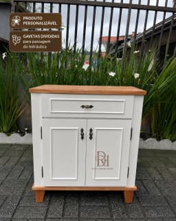 Balcão para Banheiro 80 cm com Gaveta Interna Personalizável em MDF Laqueado miniatura 2
