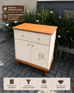 Balcão de Banheiro 70cm Personalizável MDF Laqueado | Rustic Dream House miniatura 1
