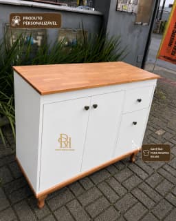Balcão para Banheiro 1.20 com Gavetão para Roupas Sujas Personalizável em MDF Laqueado miniatura 2