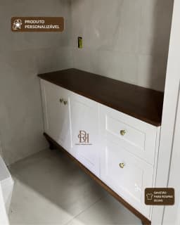 Balcão para Banheiro 1.20 com Gavetão para Roupas Sujas Personalizável em MDF Laqueado miniatura 6