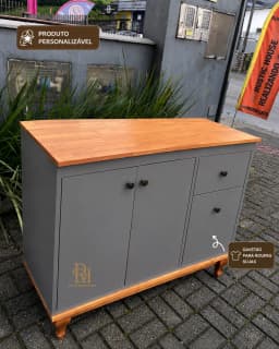 Balcão para Banheiro 1.20 com Gavetão para Roupas Sujas Personalizável em MDF Laqueado miniatura 4