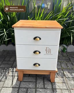 Mesa de Cabeceira 3 Gavetas Personalizável em MDF Laqueado miniatura 4