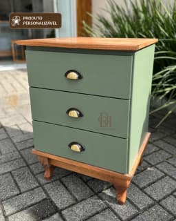 Mesa de Cabeceira 3 Gavetas Personalizável em MDF Laqueado miniatura 3