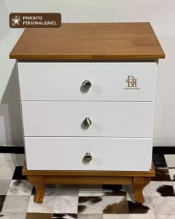 Mesa de Cabeceira 3 Gavetas Personalizável em MDF Laqueado miniatura 7