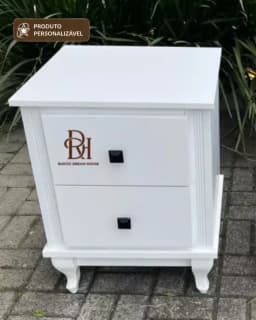 Mesa de Cabeceira 2 Gavetas Personalizável em MDF Laqueado miniatura 2