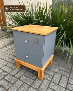 Mesa de Cabeceira 2 Gavetas Personalizável em MDF Laqueado miniatura 6