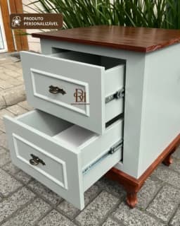Mesa de Cabeceira 2 Gavetas Personalizável em MDF Laqueado miniatura 2
