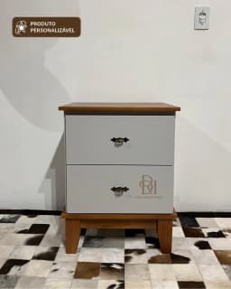 Mesa de Cabeceira 2 Gavetas Personalizável em MDF Laqueado miniatura 5