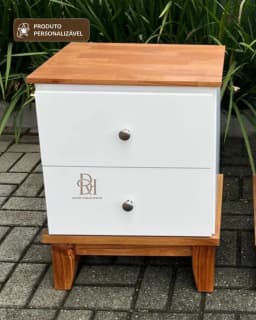 Mesa de Cabeceira 2 Gavetas Personalizável em MDF Laqueado miniatura 4