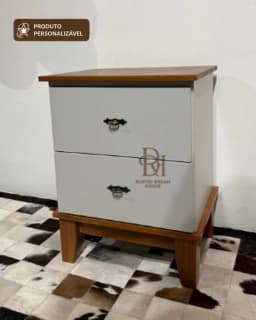 Mesa de Cabeceira 2 Gavetas Personalizável em MDF Laqueado miniatura 3