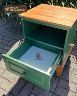Mesa de Cabeceira com Nicho e 1 Gaveta Personalizável em MDF Laqueado miniatura 2