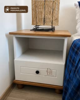 Mesa de Cabeceira com Nicho e 1 Gaveta Personalizável em MDF Laqueado miniatura 4