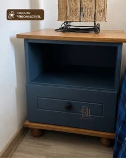 Mesa de Cabeceira com Nicho e 1 Gaveta Personalizável em MDF Laqueado miniatura 7