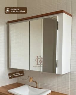 Espelheira para Banheiro 80 cm Personalizável em MDF Laqueado miniatura 3