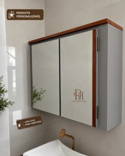 Espelheira para Banheiro 80 cm Personalizável em MDF Laqueado miniatura 5