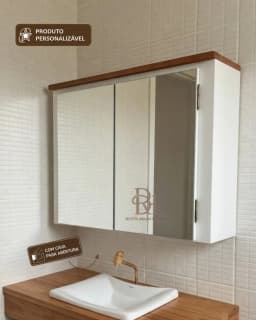 Espelheira para Banheiro 70 cm Personalizável em MDF Laqueado miniatura 3