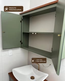 Espelheira para Banheiro 70 cm Personalizável em MDF Laqueado miniatura 2