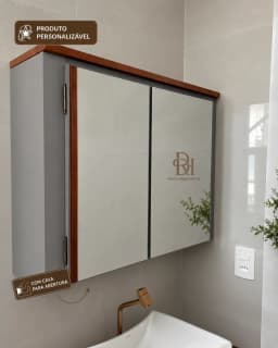 Espelheira para Banheiro 70 cm Personalizável em MDF Laqueado miniatura 4