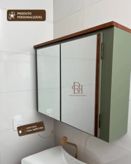 Espelheira para Banheiro 70 cm Personalizável em MDF Laqueado miniatura 5