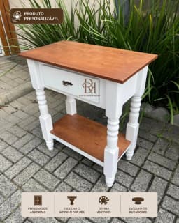 Aparador 80 cm com 1 Gaveta Personalizável em MDF Laqueado miniatura 1