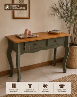 Aparador Pé Luís 1.20 cm com 2 Gavetas Personalizável em MDF Laqueado miniatura 1