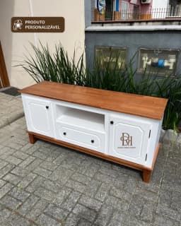 Rack 1.50 cm com 2 Portas e 1 Gaveta Central Personalizável em MDF Laqueado miniatura 4