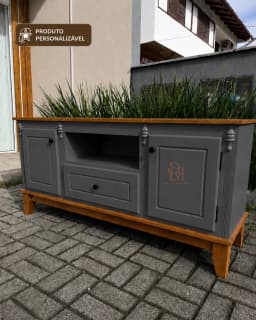 Rack Retrô 1.50 cm com 2 Portas e 1 Gaveta Central Personalizável em MDF Laqueado miniatura 6