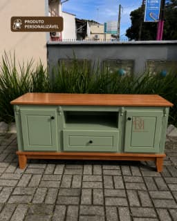 Rack Retrô 1.50 cm com 2 Portas e 1 Gaveta Central Personalizável em MDF Laqueado miniatura 4