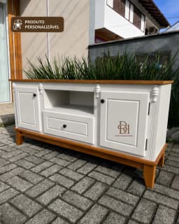 Rack Retrô 1.50 cm com 2 Portas e 1 Gaveta Central Personalizável em MDF Laqueado miniatura 5