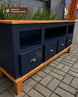 Rack 1.80 cm com 4 Gavetas e Nicho Superior Personalizável em MDF Laqueado miniatura 3