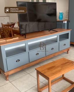 Rack 1.80 cm com 4 Gavetas e Nicho Superior Personalizável em MDF Laqueado miniatura 4