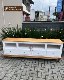 Rack 2.00 cm com 4 Gavetas e Nicho Superior Personalizável em MDF Laqueado miniatura 3