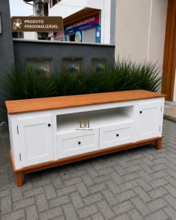 Rack 2.00 cm com 2 Portas e 2 Gavetas Centrais Personalizável em MDF Laqueado miniatura 3