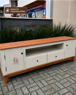 Rack 2.00 cm com 2 Portas e 2 Gavetas Centrais Personalizável em MDF Laqueado miniatura 6