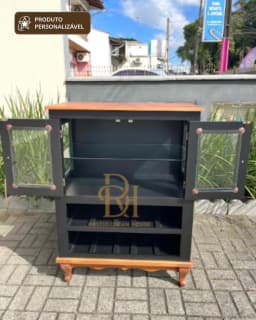 Adega 80 cm com 2 Portas Personalizável em MDF Laqueado miniatura 2