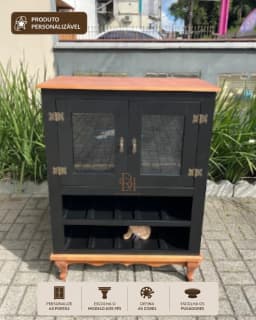 Adega 80 cm com 2 Portas Personalizável em MDF Laqueado miniatura 1