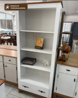 Livreiro 80 cm com 1 Gaveta Personalizável em MDF Laqueado miniatura 3