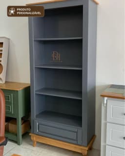Livreiro 80 cm com 1 Gaveta Personalizável em MDF Laqueado miniatura 2
