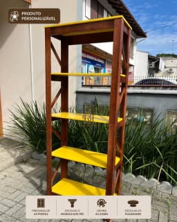 Livreiro 80 cm Personalizável em MDF Laqueado miniatura 1
