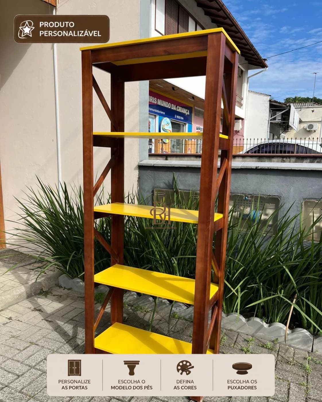 Livreiro 80 cm Personalizável em MDF Laqueado