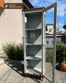 Cristaleira 60 cm 1 Porta Envidraçada Personalizável em MDF Laqueado miniatura 3