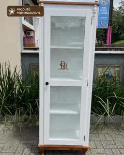 Cristaleira 60 cm 1 Porta Envidraçada Personalizável em MDF Laqueado miniatura 2