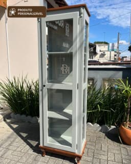 Cristaleira 60 cm 1 Porta Envidraçada Personalizável em MDF Laqueado miniatura 5