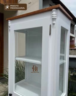 Cristaleira 60 cm 1 Porta Envidraçada Personalizável em MDF Laqueado miniatura 4