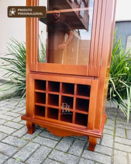 Cristaleira 64 cm com Adega Personalizável em MDF Envernizado miniatura 4